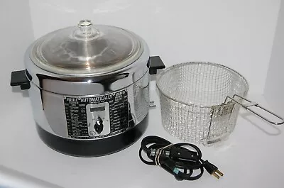 Vintage Nelson Bel-Air Cooker & Deep Fryer Glass Cover & Basket Model 1110 • $45.50