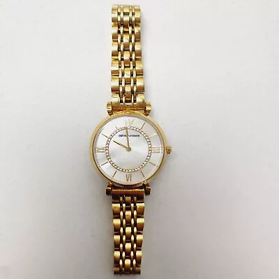 Emporio Armani Gianni T-Bar Gold Mother Of Pearl Dial Womens Wrist Watch AR1907 • $119.97