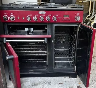 Rangemaster Kitchener 90 Dual Fuel Range Cooker - Cranberry • £350