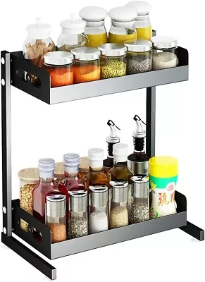 Smarthom 2-Tier Stainless Steel Standing Spice Shelf Storage Holder For Countert • £19.95