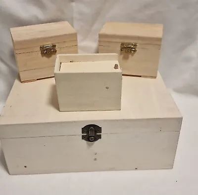 NEW Wooden Crafting Boxes X 4 • £6