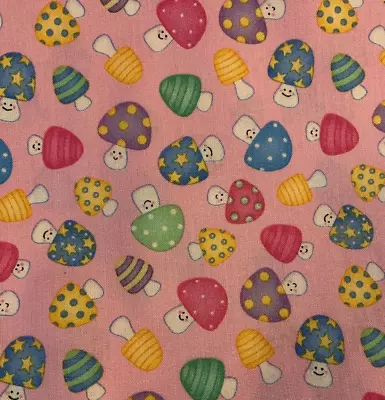 Mushroom Fabric By Kate Honarvar & Timeless Treasures Stars Polka Dots Pink BTHY • $5.85