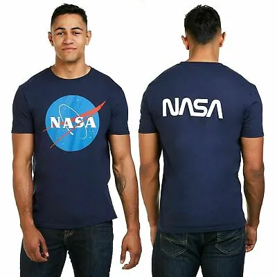 NASA Mens T-shirt Circle Logo Navy S-2XL Official • £13.99