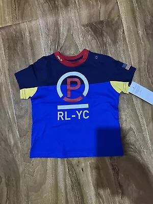 Polo Ralph Lauren Boy's Blue America Theme T-Shirt For 12 Months BNWT • £17.99