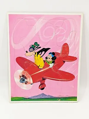 Walt Disney Productions Goofy & Mickey Red Airplane Puzzle • $24.95