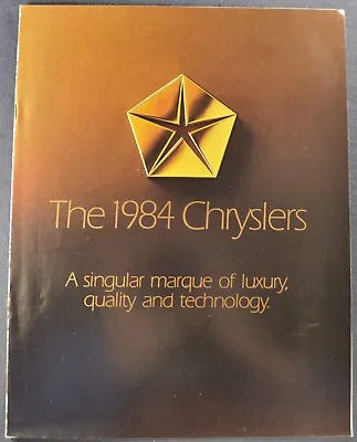 1984 Chrysler Brochure Laser LeBaron New Yorker 5th Fifth Avenue E-Class Limo 84 • $3.95