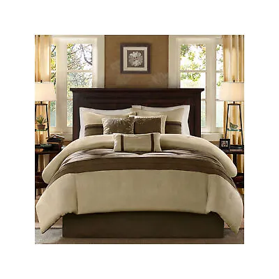 Madison Park Teagan 7-Pc. Faux Suede Comforter Set - NATURAL ONE SIZE • $47