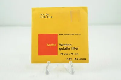 $9.96 • Buy Vintage Kodak 75mm No. 96 Neutral Density ND 0.10 Wratten Gelatin Filter #G824