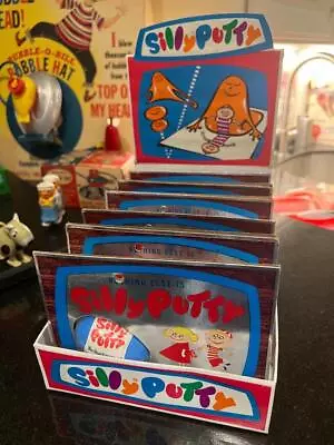 Vintage 1960's SILLY PUTTY Store Counter Display 6 UNUSED PACKS NOS Toy MIP MOC • $649