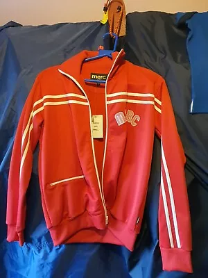 Vtg Mens MERC RUFUS RED W/ WHITE STRIPE ZIP TOP UK S  • £26.67