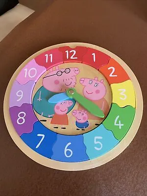£9 • Buy Wooden Toy Peppa Pig Clock Jigsaw