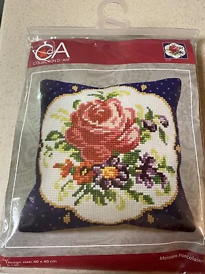 $19.99 • Buy Collection D'Art Stamped Needlepoint Cushion Kit 40X40cm Meissen Porcelain