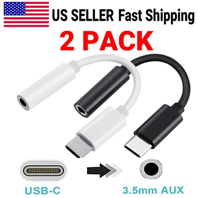 $4.45 • Buy 2Pcs USB-C Type C Adapter Port To 3.5mm Aux Jack Ear/Headphone For Samsung S23