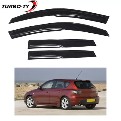 Window Vent Visor Sun Rain Guards For 2004 2005-2009 Mazda 3 Sedan Black 4pcs • $27.07