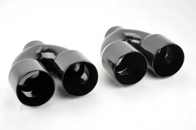 Dual 4  Quad Style Gloss Black Exhaust Tips Camaro Firebird Trans Am • $99.99