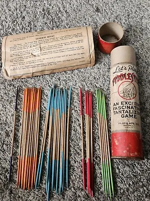 Old Vintage FIDDLESTIX Game Pick Up Sticks Missing 2 Orange And 2 Blue Sticks • $12