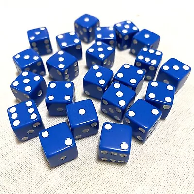 Lot Of 22 Small Blue 12mm 6 Sided Dice With White Pips D&D RPG • $3