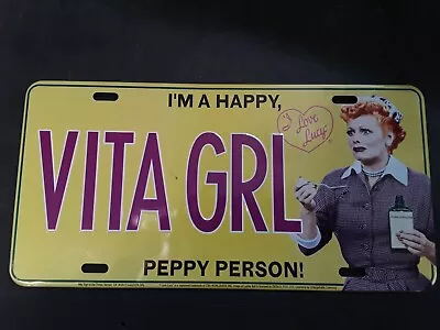 Vtg I Love Lucy Vita Girl Collectors Series License Plate Mfg Sign Of The Times • $8