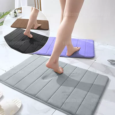 Memory Foam Bath Rug Bathroom Floor Shower Mat Carpet Non-slip Soft Absorbent • $6.99