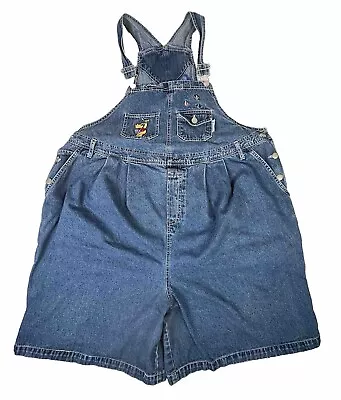 Disney Winnie The Pooh Denim Jean Bib Overall Carpenter Shorts Size 4X 28 ? Read • $24.99