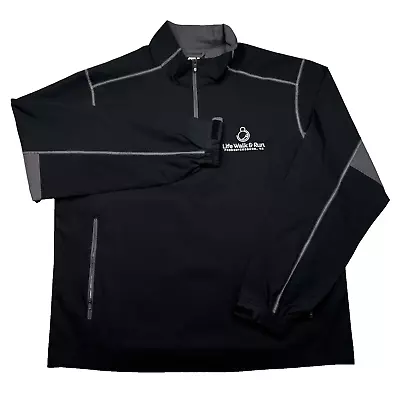 FootJoy Men's Golf Pullover 1/4 Zip Performance Windshirt Black FJ Logo Size L • $24.87