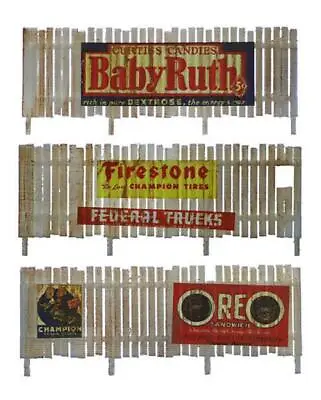 N Scale FENCING With Vintage Advertising Signs Painted And Finished Set Of 3 • $10.49