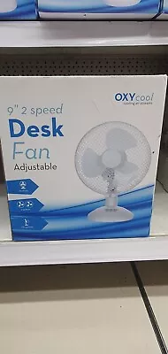  OXY COOL Electric Small 9'' Inch Portable Desktop Table Desk Fan Air Cool • £23