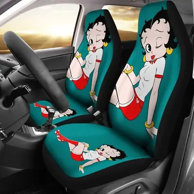 $54.99 • Buy Cute Betty Boop Sexy In Green Theme Car Seat Covers (set Of 2)