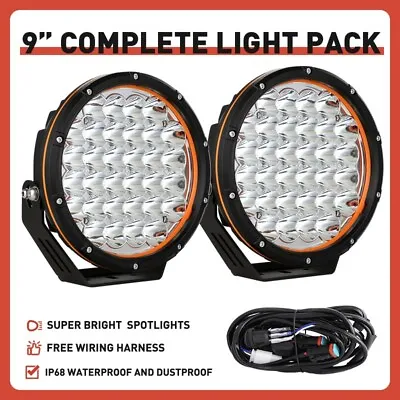 2PCS 9inch LED Driving Lights Spot Beam Offroad 4x4 SUV Work Round Fog Headlight • $128.88