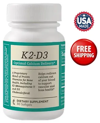 K2-D3 Helps Redirect Calcium Out Of Your Blood To Support Vascular & Bone Health • $44.87