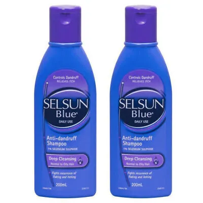 SELSUN 2pcs Gold/Blue/Green Anti-Dandruff Shampoo Deep Cleansing Soothes 200mL • £17.06