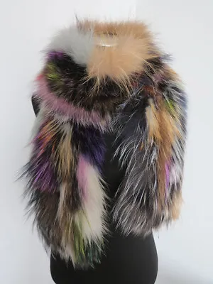 Knitted 100% Real  Fox Fur Scarves /capes /wrap Shawl 170*20cm Women's Cape • $69