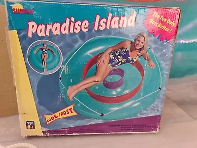 Vintage PARADISE ISLAND Inflatable 1998 72' 183CM NEW RARE UNUSED • $150