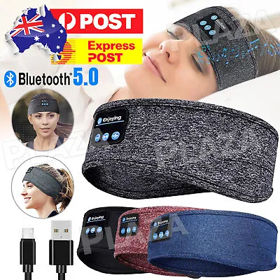 Wireless Bluetooth 5.0 Stereo Eye Mask Headphones Earphone Sleep Music Headband • $12.85