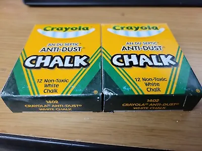 Vintage CRAYOLA 01402  White Chalk 2 Boxes Of 12 • $1.91