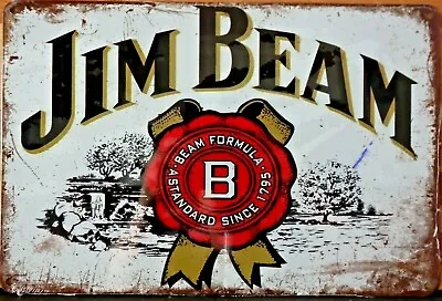 $13.45 • Buy JIM BEAM Metal Tin Sign Vintage Retro Shed Garage Bar Man Cave Wall Plaque