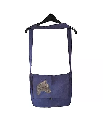 Y2K Canvas Shoulder Bag Purple Horse Head Button Up VGC • £5.99