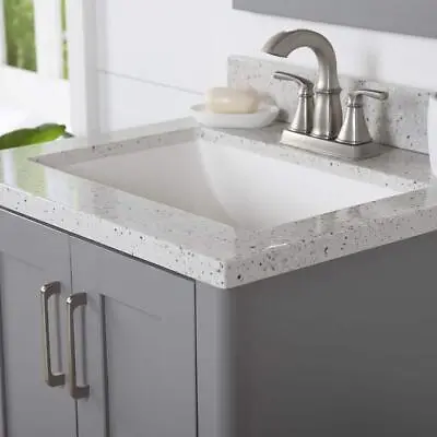 Home Decorators Collection Vanity Top 25 W X 22 D Single Sink White Silver Ash • $222.90