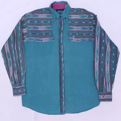 C4133 VTG Roper Men' Aztec Pearl Snap Long Sleeve Western Shirt • $13.99