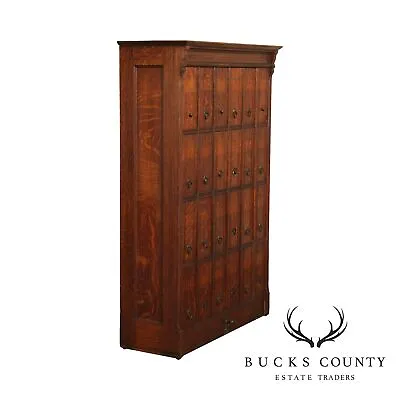 Lang Antique Oak 24 Drawer Document File Cabinet • $1895