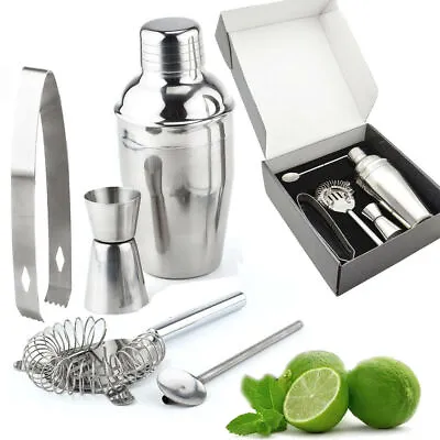 £12.99 • Buy Cocktail Set 5pc Shaker Making Kit Gift Bar Stainless Steel