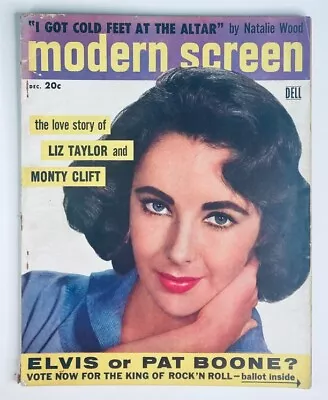 VTG Modern Screen Magazine December 1956 Vol 50 No. 12 Elizabeth Taylor No Label • $24.95