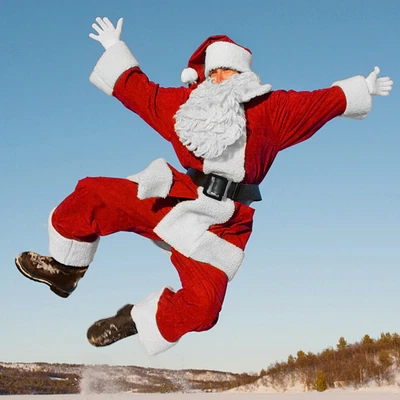 £8.48 • Buy 7PCS SANTA CLAUS COSTUME Father Christmas Suit Complete Fancy Dress Adult Outfit