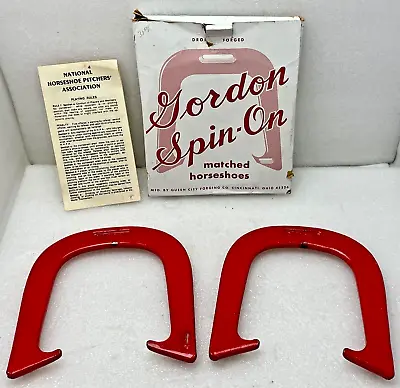 New VTG Official GORDON SPIN - ON Droped Matched Horseshoes W/ Pitching Rules • $59.99