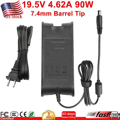 $11.99 • Buy For Dell 90W 90 Watt AC Adapter Power Supply Charger PA-10 Family W/Cable Cord