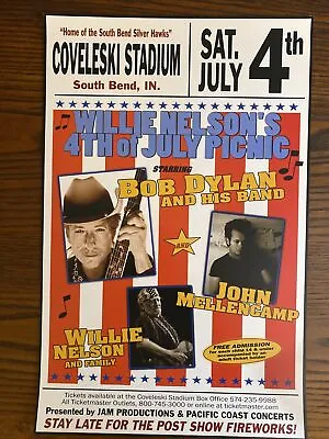 WILLIE NELSON Bob Dylan 2009 Coveleski Stad Concert Poster So Bend IN 11 X17  • $14.99