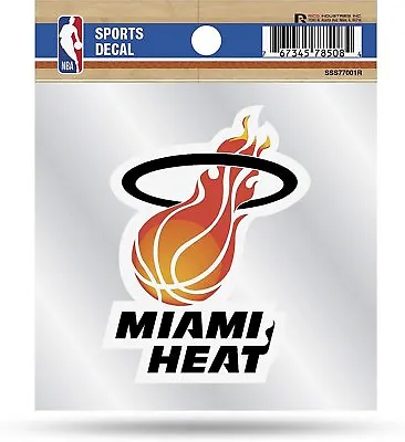 Miami Heat 4x4 Inch Die Cut Decal Sticker Retro Logo Clear Backing • $9.79