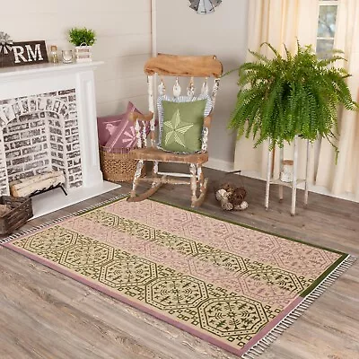 Indien Cotton Carpet Kitchen Pink Kilim Living Room Area Rug Hand Woven Dhurries • $110.77