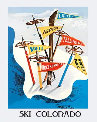 $26.06 • Buy Ski Vail Aspen Telluride Winter Park Colorado 16X20 Vintage Poster FREE S/H USA