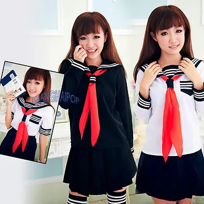 Sailor Navy Fancy Dress Uniform Cosplay Costume Japanese School Girl Outfit Kit • $40.90